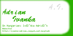 adrian ivanka business card